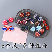 5 sets of childrens clothing accessories baby bow tie boy Korean Plaid stripe clothes buckle flower boy primary school students