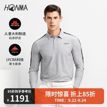 HONMA2021 new golf men long sleeve polo T-shirt Lycra stretch imported fabric