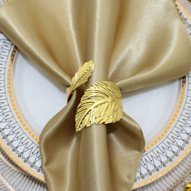 Golden Leaf Napkin Metal Napkin Towelcoming Decorated Leaf Tissue Clothing Clothing
