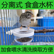 Separate food box water cup convenient bird food box jade bird hibiscus bird gold green and gray bird ten sisters parrot