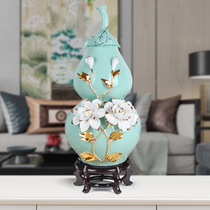 Home accessories Chinese decoration hotel restaurant gourd ornaments ceramic vase Zucai decoration storage pot crafts