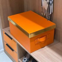 Storage box Finishing box Household storage box Wardrobe cloakroom clothing box with cover thickened leather bedroom glove box