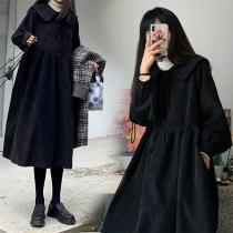 Pregnant women autumn dress long Net red suit fashion out spring and autumn large size new black skirt