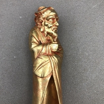 Ancient Play Bronze Ware Tea Spoon Tea Road Craft Tea Shovel Handicraft Folk Home Craft Bronze-shaped gold pendulum pieces