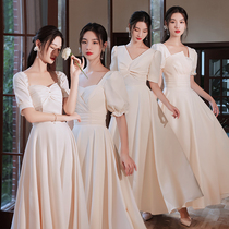 Satin bridesmaid clothing 2021 new summer thin sister group usually can wear small evening dress dress women simple atmosphere