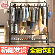 Xinjiang shipping drying rack bedroom hanger floor hanging hanger folding indoor clothes bar household coat rack