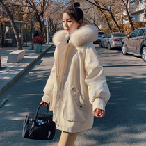 Parker clothing female 2021 New thick long cotton oversize Korean loose cotton coat winter coat tide