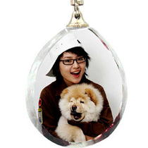 Crystal Image custom photo Crystal souvenir keychain mobile phone jewelry water drop necklace pendant
