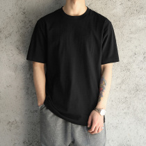 t-shirt man 230g weight lbs pure cotton short sleeve American summer pure black 100 lap half sleeve bottom shirt compassionate clothes man