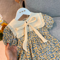 Girls floral dress summer thin baby skirt childrens 2021 new childrens clothing girls Western princess skirt