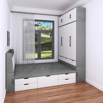 Plate-type drawer bed tatami storage with high box bed 1 2 m Single beds 1 5 1 8 m Bed Cabinet Combined Bed