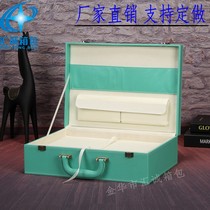 Custom delivery gift box green city double-deck villa building book box leather real estate delivery key box delivery information box