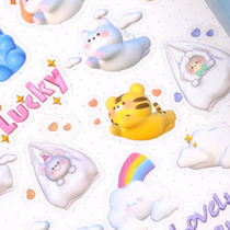 Cotton candy 3D solid wind waterproof hand tent sticker bag cute girls heart food hand account material decoration paste