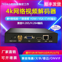 H265 4-way network audio and video decoder hdmi vga cvbs solution 4K monitoring round patrol onvif