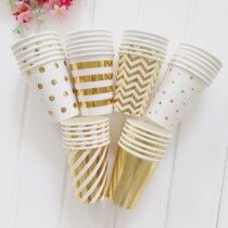 Party cup Bronzing high-grade disposable paper cups Childrens Birthday party tableware Party decoration