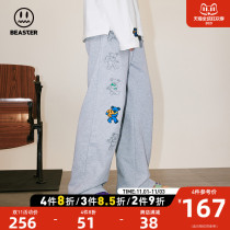 BEASTER × Grateful Dead co-name Dancing Bear embroidery print casual pants street trend trousers