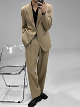 Long talk three-color simple suit suit suit mens suit black trousers loose coat Tide brand 2021 New