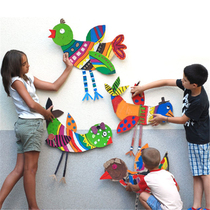 Kindergarten creative coloring big bird diy Meilao materials Childrens painting graffiti summer art handmade