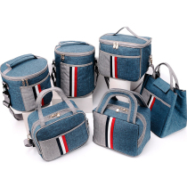 Packed lunch box Hand bag lunch bag office worker with rice pocket round aluminum foil insulated bucket lunch box schoolboy meal bag