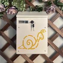 In Iron Art Small mailbox Mailbox Pastoral wall hanging iron skin opinion box HomesOutdoor creative decoration