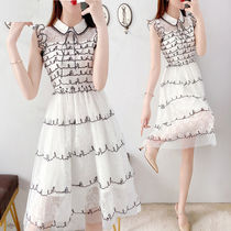 Water soluble lace dress 2021 new summer gentle wind Lady temperament celebrity Princess A- line dress children thin