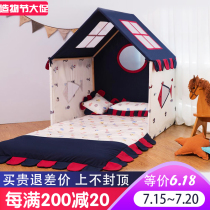 Childrens tent Boy house toy Family doll Small house Navy style indoor baby game house Split bed