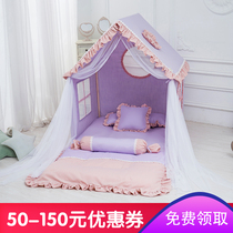 Childrens tent indoor princess girl small palace home large sleeping game house dream bed artifact purple