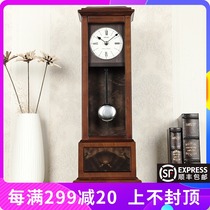 Seiko table clock Household living room Japanese-style mute music timekeeping table clock can be hung on the wall solid wood wall clock retro clock watch