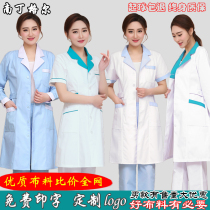 White coat Long-sleeved doctor nurse suit Short-sleeved beauty salon pharmacy room work clothes embroidery division female summer dress male thin section