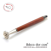 2 pieces of 8deco new metal anti-flameout good luck rosewood series solid wood pipe pressure rod with pass needle