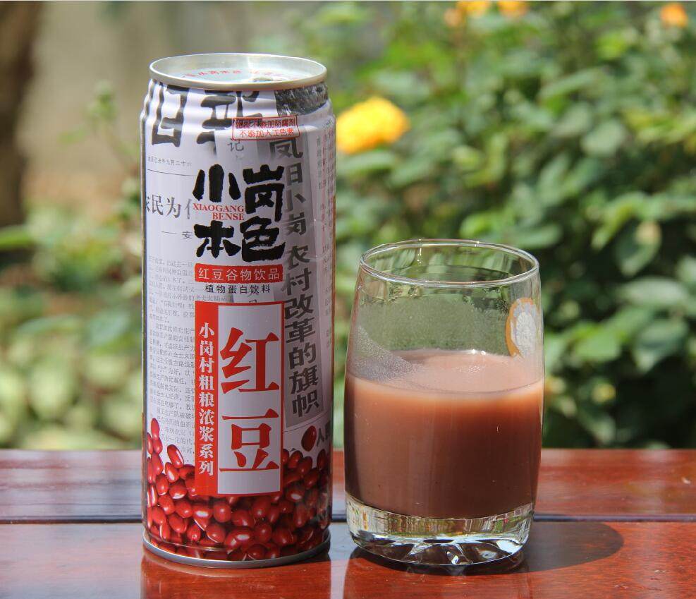 小岗村谷物饮料 红手印-小岗本色乡村粗粮浓浆 红豆12听*500ml