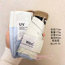 Japanese wpc parasol parasol umbrella splicing vinyl coating sunscreen UV ultra light Mini five fold