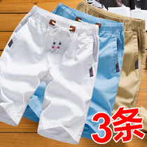Cotton shorts mens five-point pants trend summer casual loose seven-point pants wear large pants beach pants