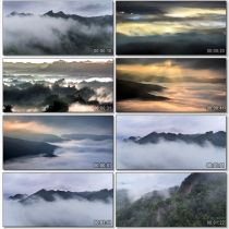 4K real shot spectacular atmospheric alpine forest cloud sea clouds and fog around led large screen HD real shot video material