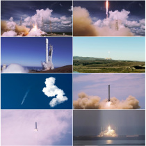 4K rocket satellite launch ignition launch promotional video material Space shuttle 4K Ultra HD video material