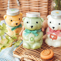 Net Red Bear Yangzhi nectar bottle plastic milk tea bottle Sichen Dew empty bottle drink drink juice with lid pet