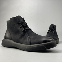 Picking up foreign trade Mens autumn and winter leather cowhide outdoor leisure high-top leather shoes soft bottom Joker retro tooling leather shoes