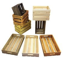 Solid wood storage box retro wooden box wooden box supermarket display wooden box fruit basket decoration wooden box custom