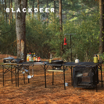Black deer outdoor mobile kitchen tianniu iron net table portable folding camping table aluminum picnic barbecue table