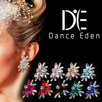 Dance Eden Ai imitation Olympic Diamond AB color accessories professional national standard Latin modern Dance earrings ear clip ear pin
