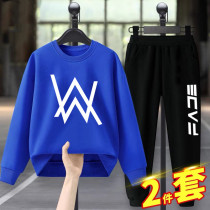 Pure Cotton Boy Clothing Boy Spring Autumn Clothing Suit CUHK Boy Sports Necropolis Boy Children 2022 New Fat Boy Clothing