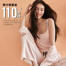 Straight down 298) Vimeo Ears Identical Logo Letter Shoulder Strap Bra No Steel Ring With Steel Ring Underwear Suit