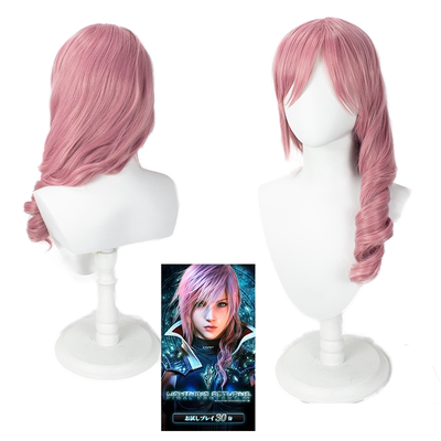 taobao agent 【Fierce fire】Final fantasy FF13 pink barrel curl long hair cos wigs of Eklek Fa Long