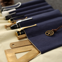 Pen bag ins Japanese high-value roller shutter pen storage pen curtain roll pen bag men and women ancient style pencil case stationery bag