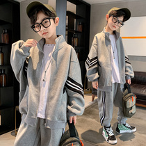 Boy Suit Spring Autumn 2022 New Loose Children Casual Sports Spring Children Clothing Fat Boy Clothes Two Pieces