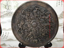 Home decoration ornaments antique beauty map War Chinese plate collection nine Lions Miscellaneous jade snow stone carving essence