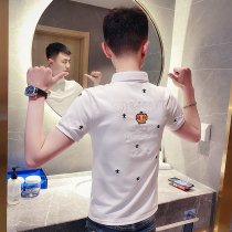 Polo shirt mens short sleeve summer 2021 New embroidery lapel slim T-shirt Tide brand net red half sleeve clothes