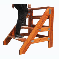 Mobile stairs Attic straight ladder stool platform Solid wooden ladder Stage ladder platform with handrails Ladder stool Step ladder customization
