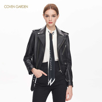 COVEN GARDEN COVEN GARDEN 2021 new summer summer black leather sheepskin leather short jacket female
