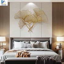 Light luxury ginkgo leaf metal wall decoration living room bedside sofa background wall porch aisle decoration pendant iron wall hanging